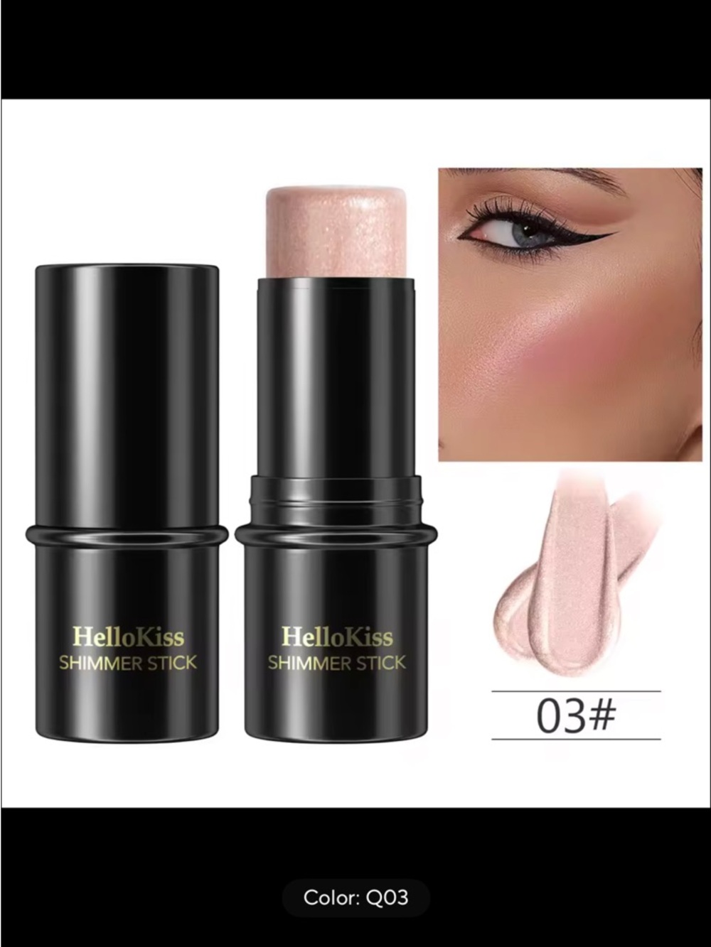 Shimmer Stick Highlighter - Q03 Pink Champagne